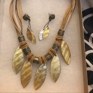 Handmade glass and bead necklace